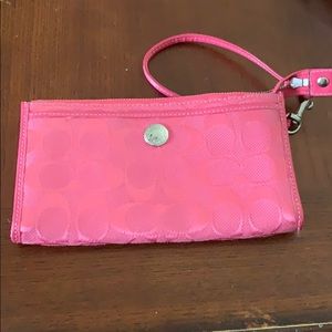 Coach pink wristlet/wallet